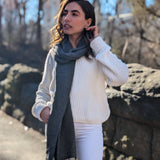 Emine Stole Charcoal Gray Wrapped Outside