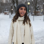 Eminé Stole - Handwoven Alpaca Stole in Andes White