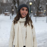 Eminé Stole - Handwoven Alpaca Stole in Andes White