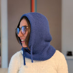Open Face Balaclava in Blue Left