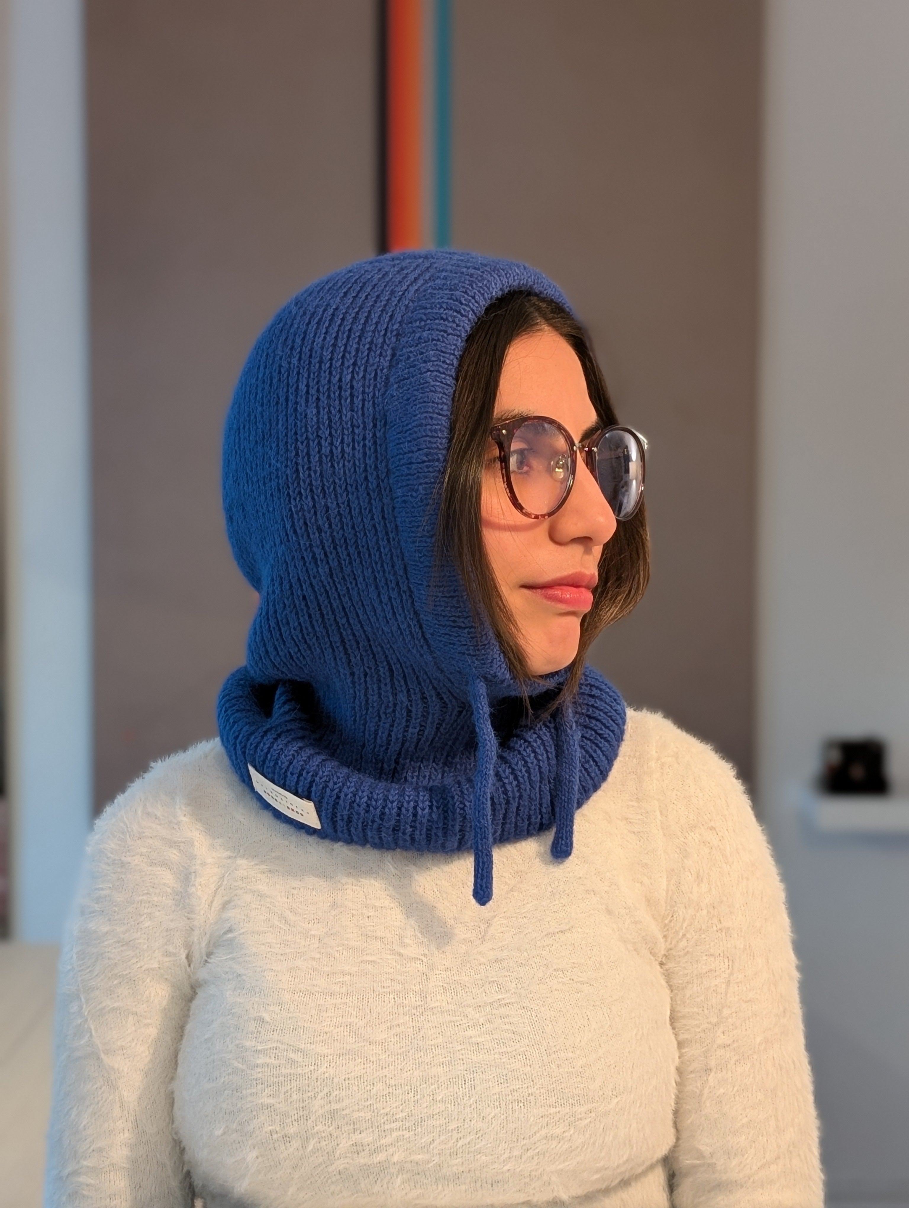 Open Face Balaclava in Blue Side