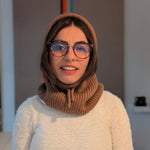 Open Face Balaclava in Brown Front