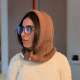 Open Face Balaclava in Brown Side