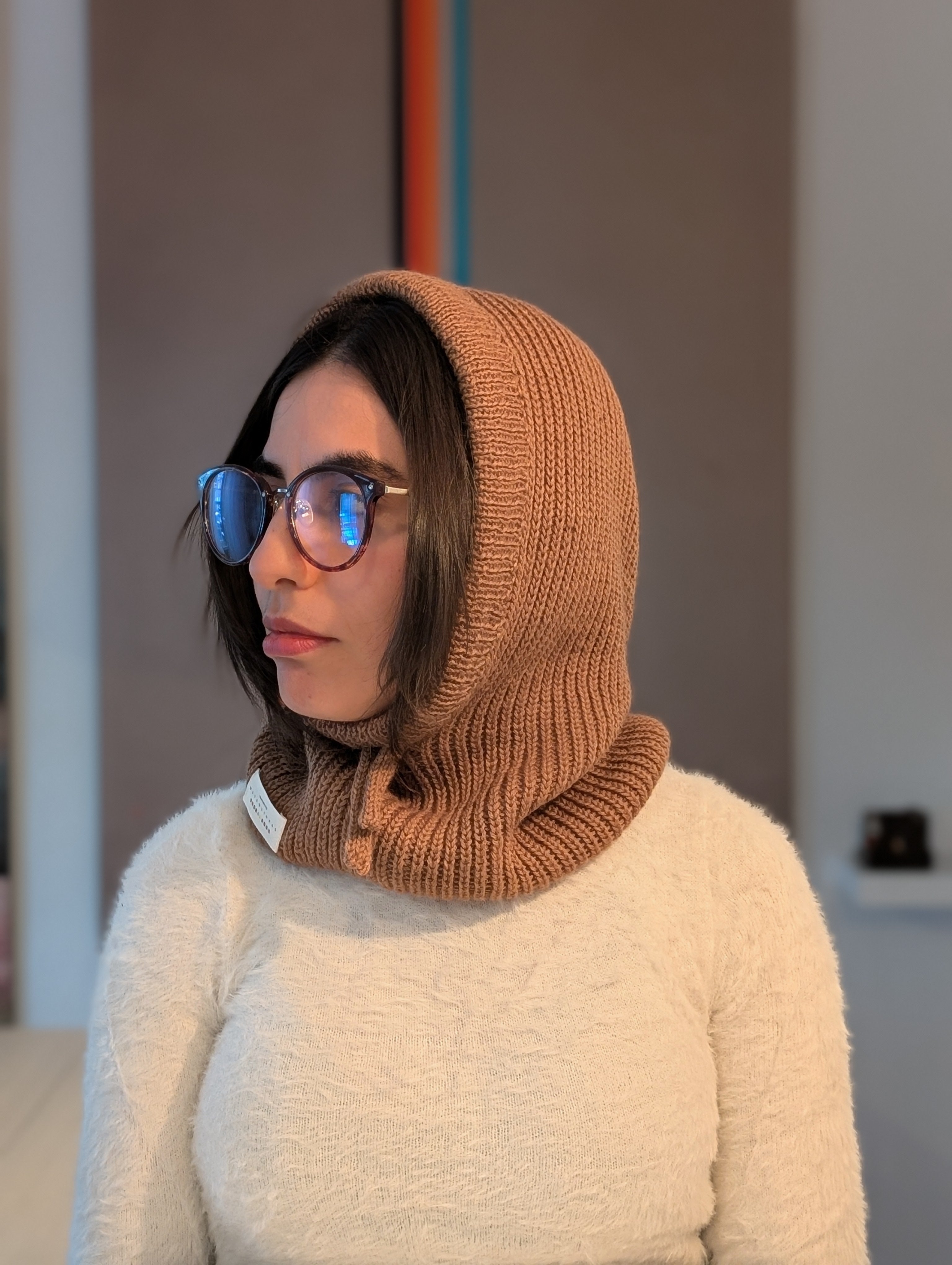 Open Face Balaclava in Brown Side