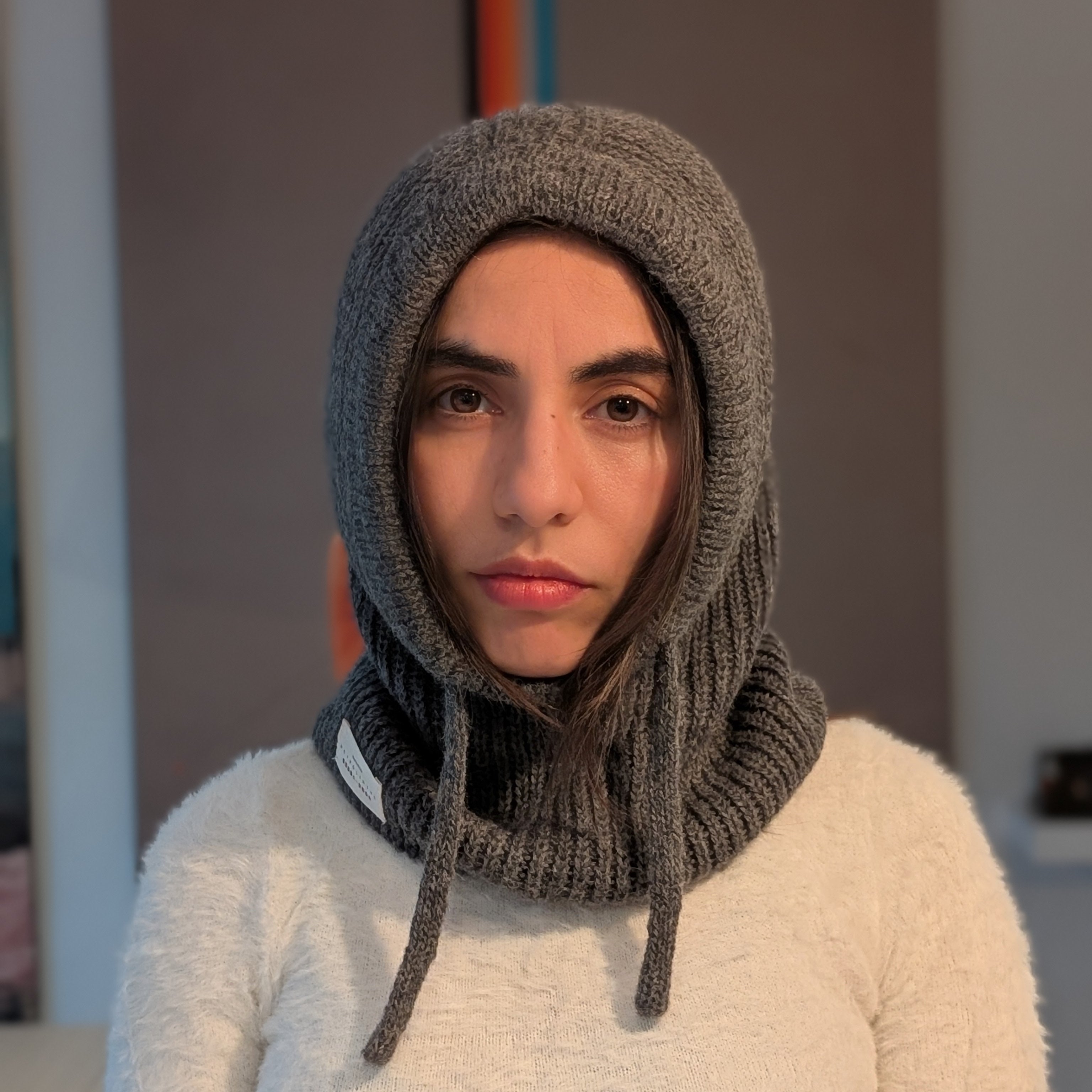 Open Face Balaclava in Dark Gray Front