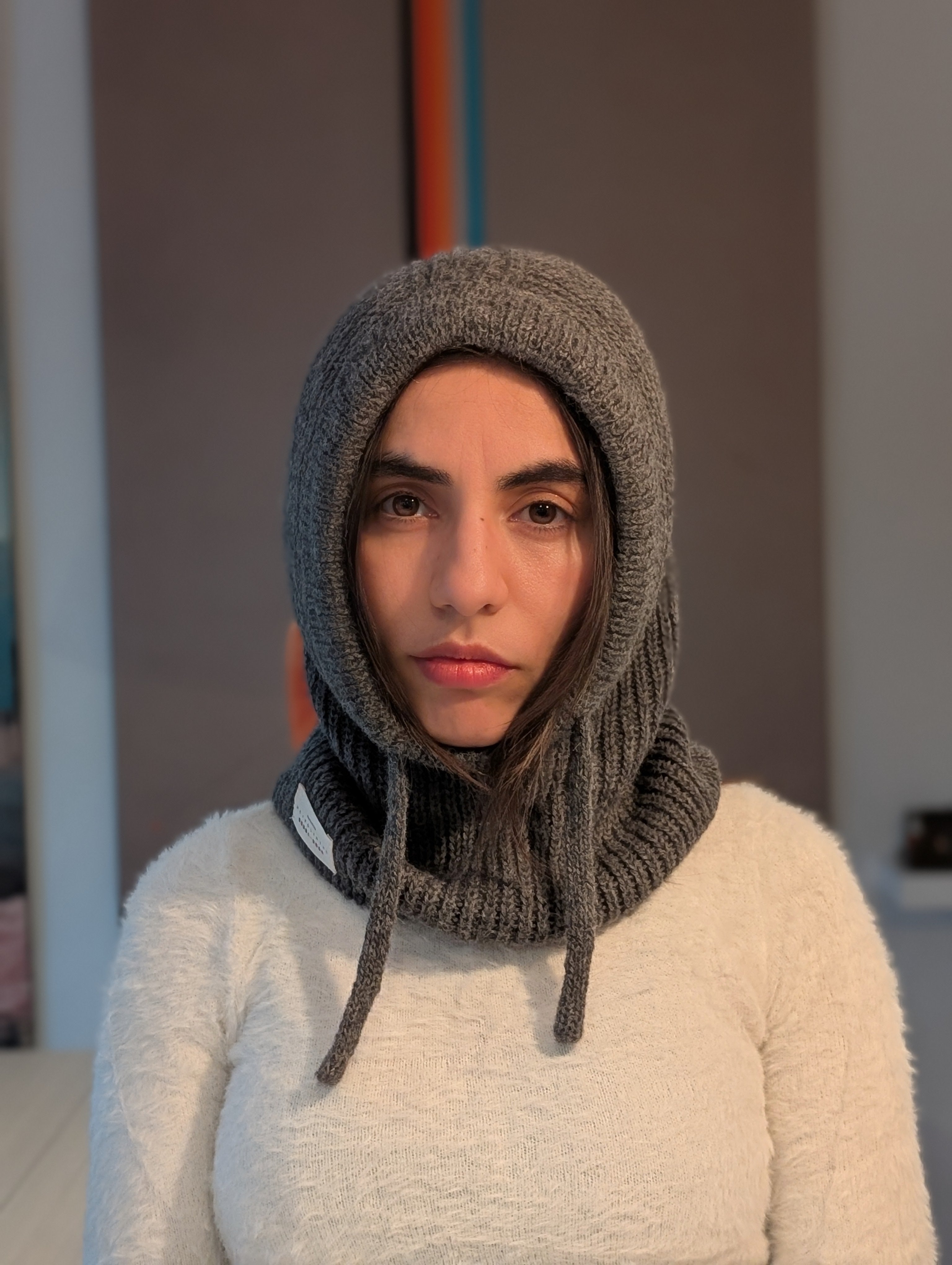 Open Face Balaclava in Dark Gray Front