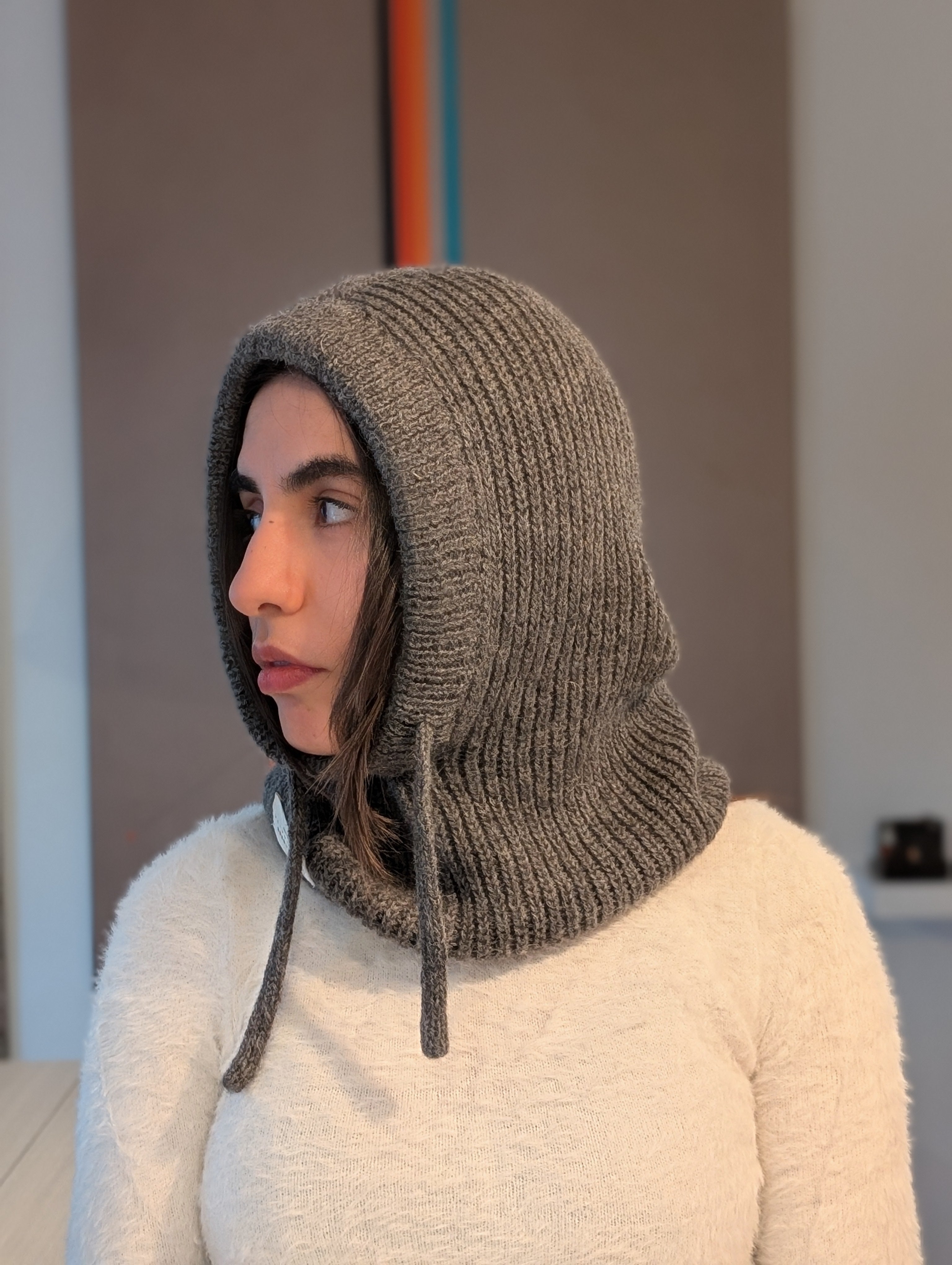 Open Face Balaclava in Dark Gray Side