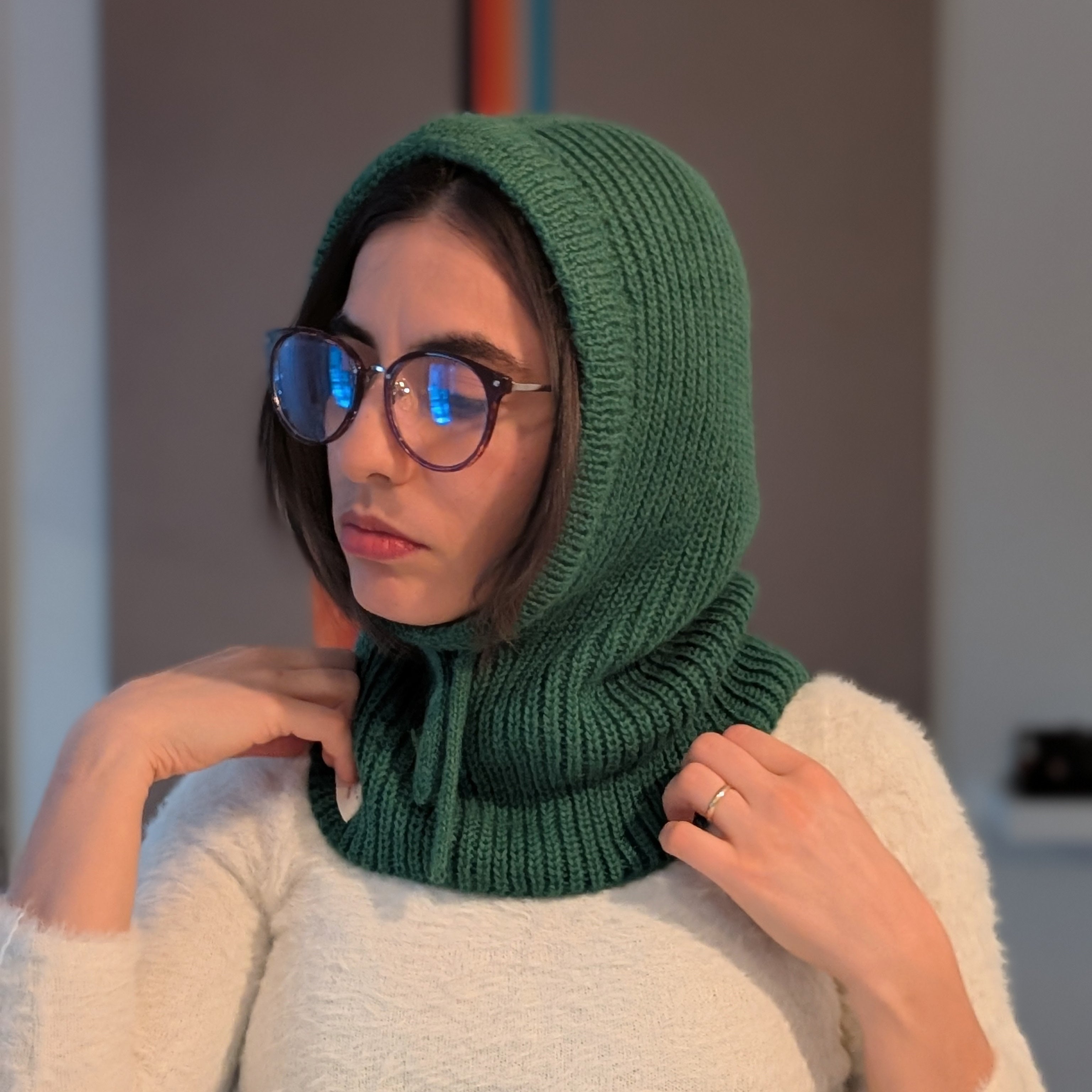 Open Face Balaclava in Green Side