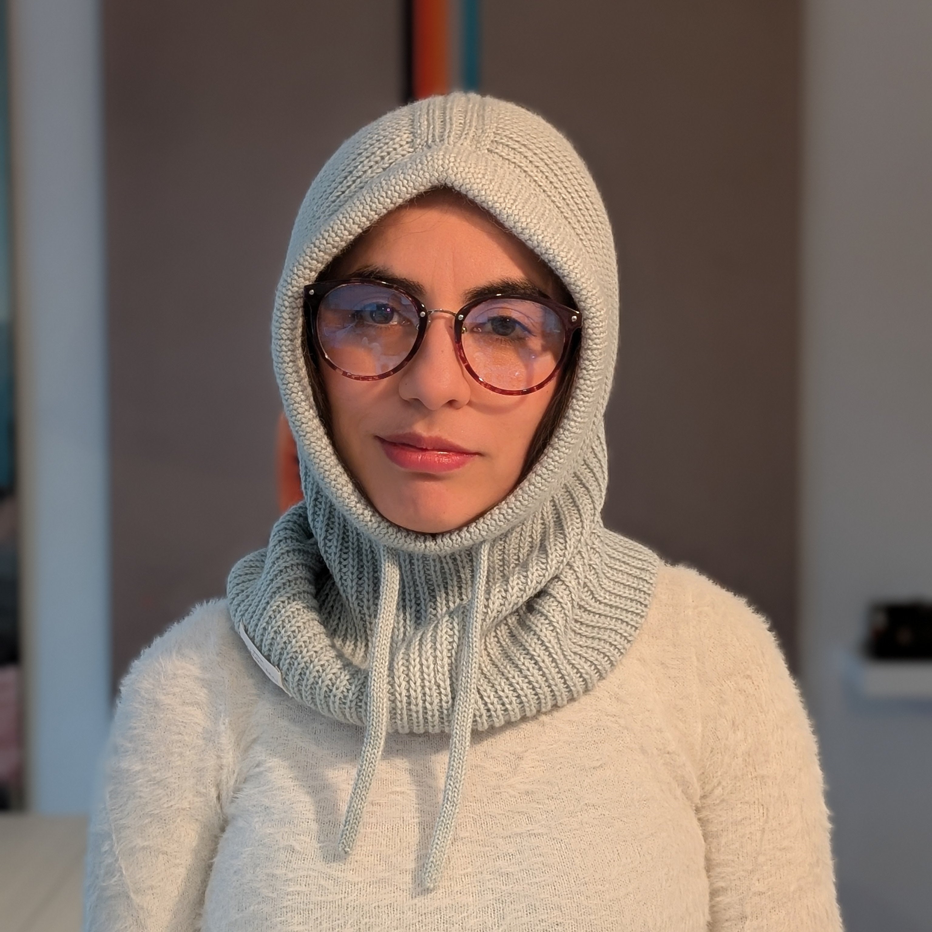 Open Face Balaclava in Lime Front