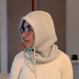 Open Face Balaclava in Lime Left