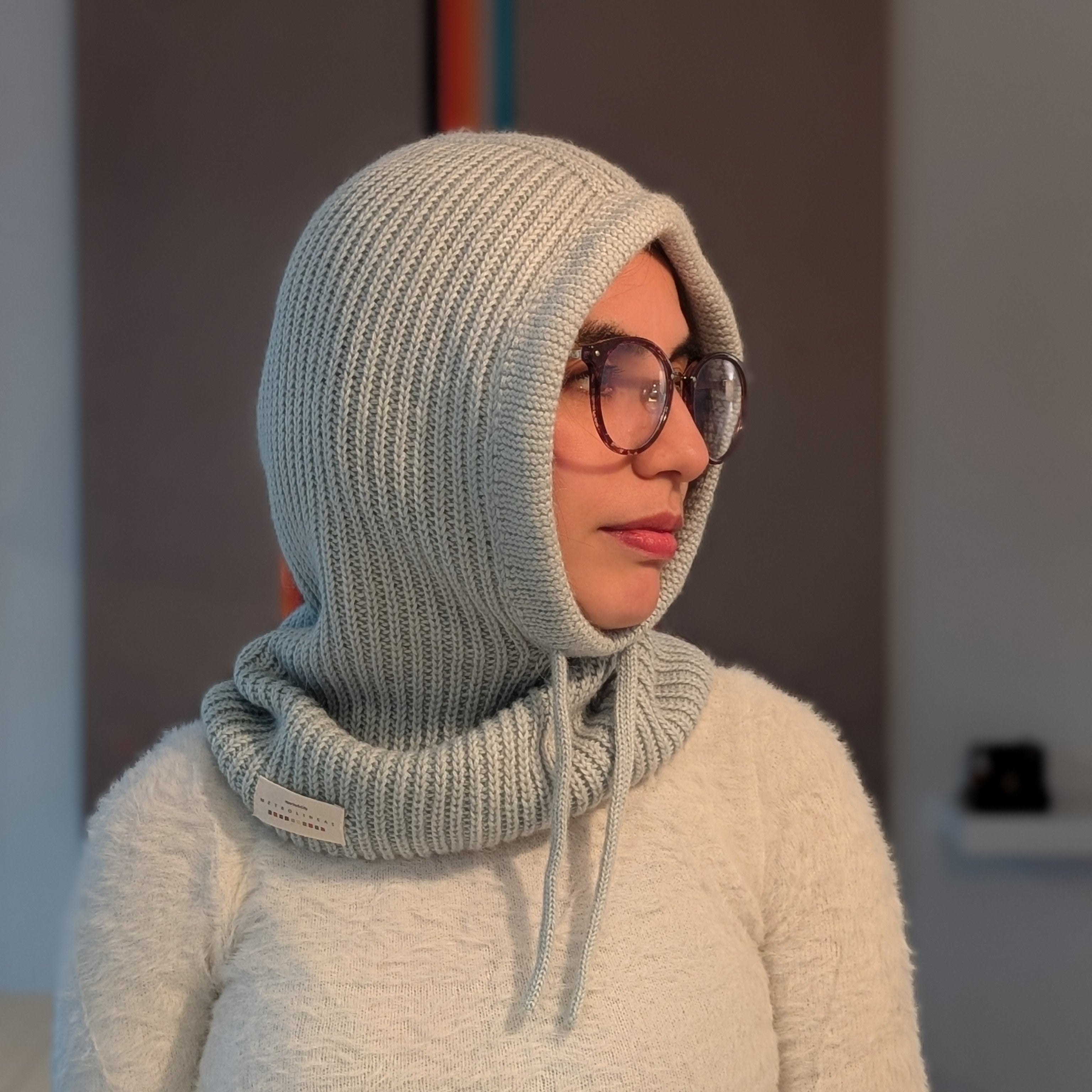Open Face Balaclava in Lime Right