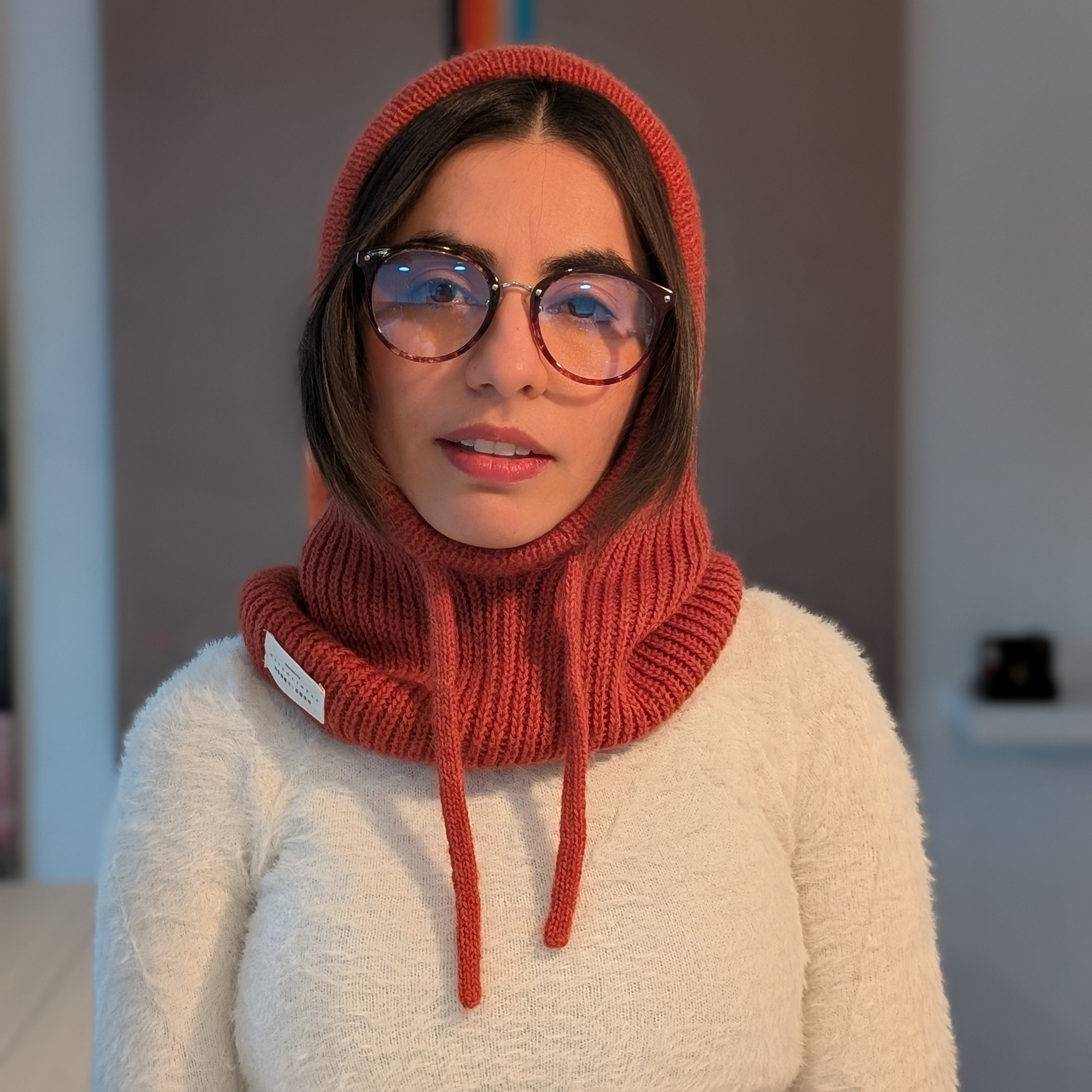 Open Face Balaclava in Orange Front