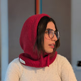 Open Face Balaclava in Red Side Logo
