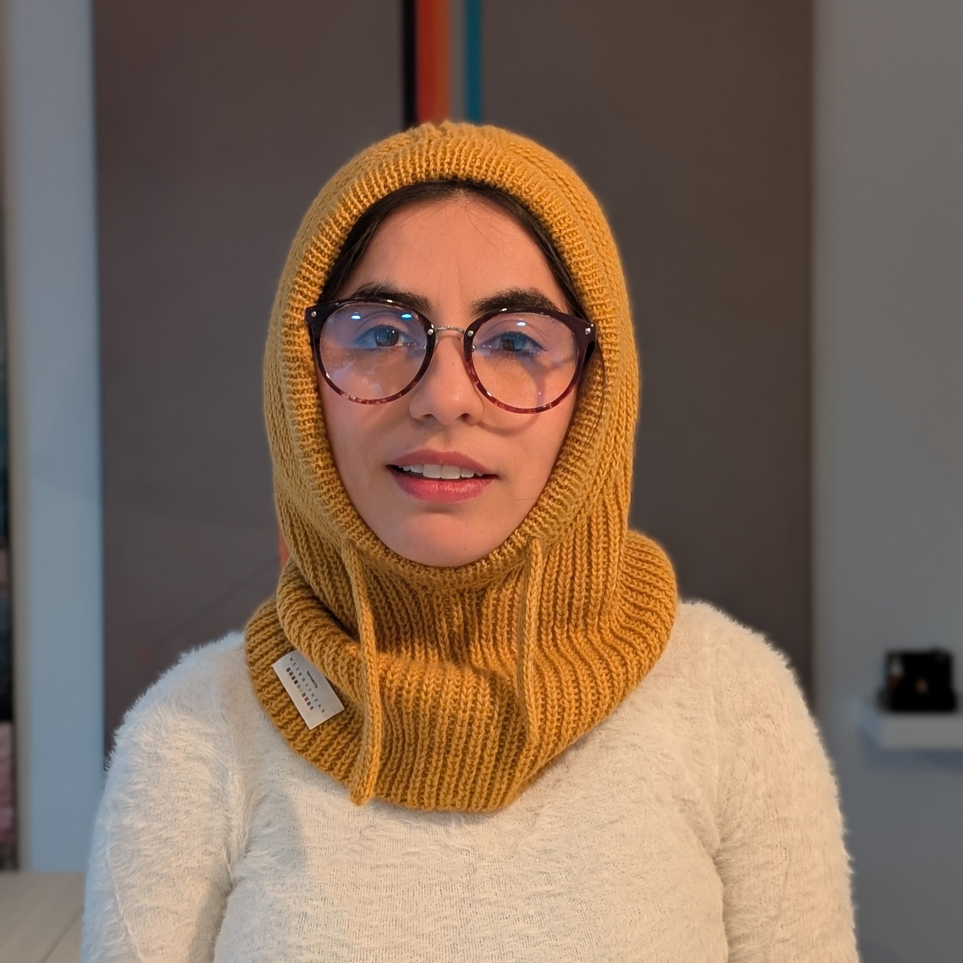 Open Face Balaclava in Yellow Front