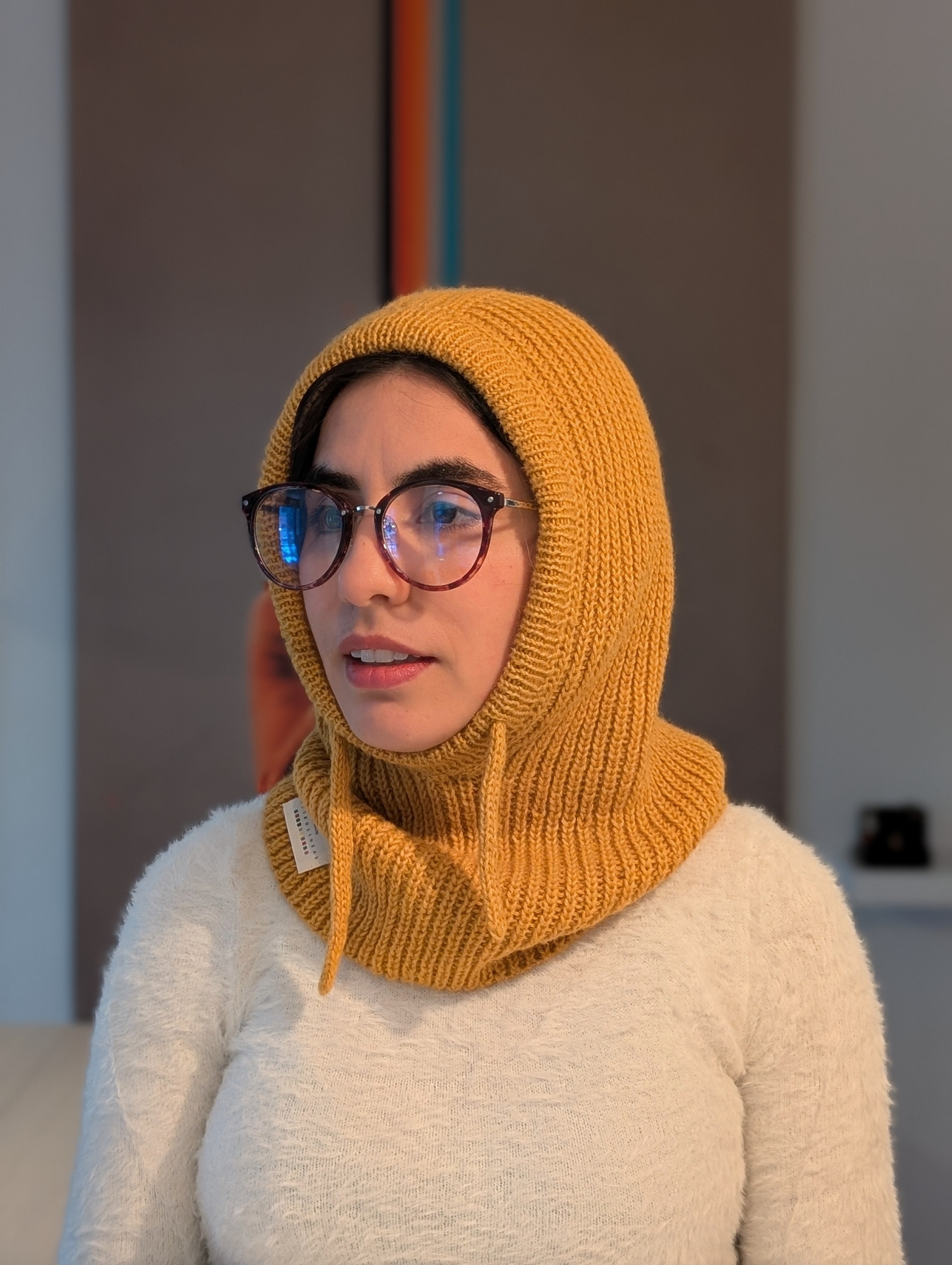 Open Face Balaclava in Yellow Side