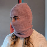 Hand-Knit Alpaca Balaclava in Pink