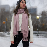 Eminé Stole - Handwoven Alpaca Stole in Andes Pink